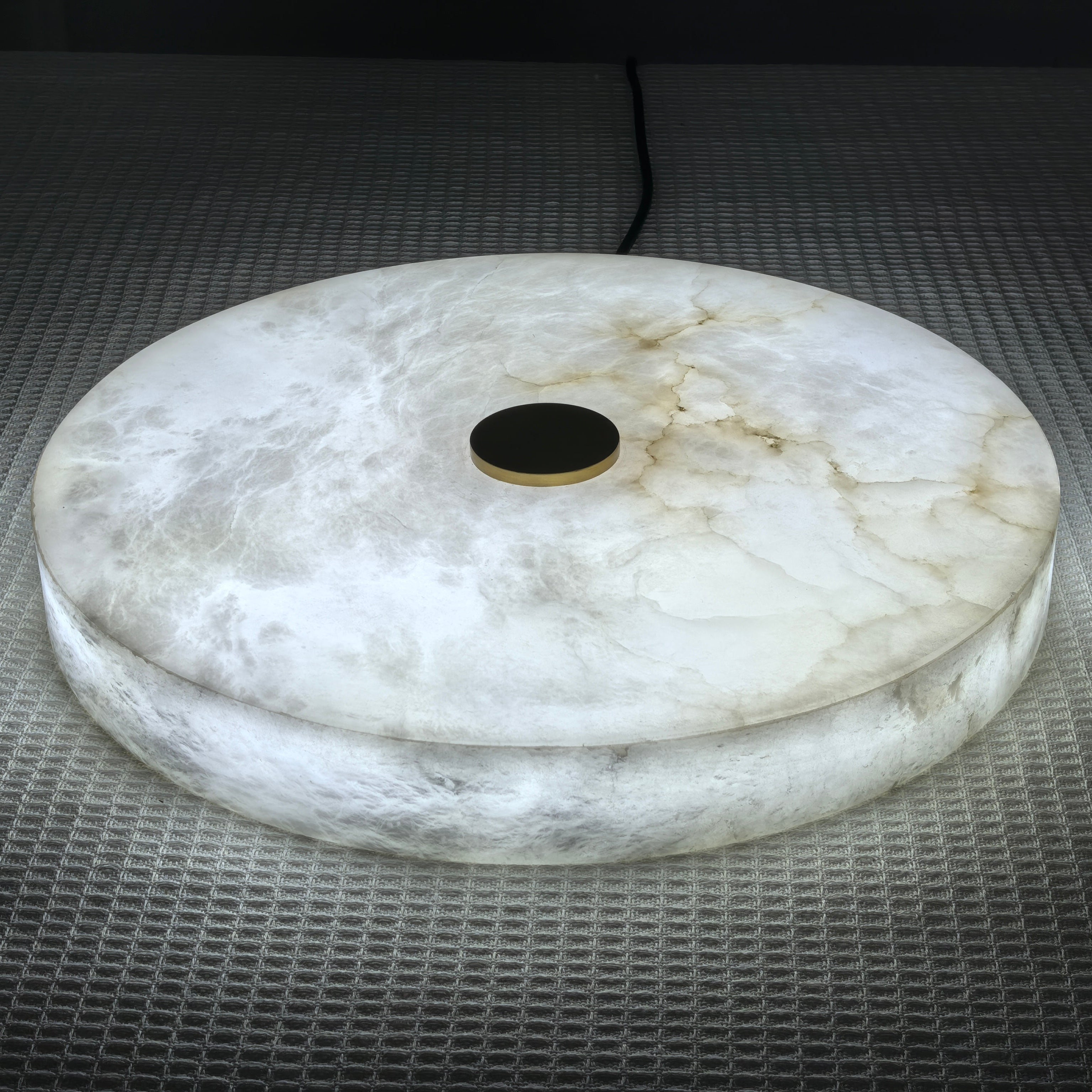 Antizer Modern Round Alabaster Ceiling Light