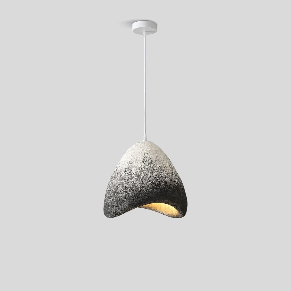 Antizer Japanese Style Bird's Nest Shape Pendant Light Ink Black White Dia 40cm x H 28cm / ∅ 15.75″ x H 11.02″ Warm Ligh