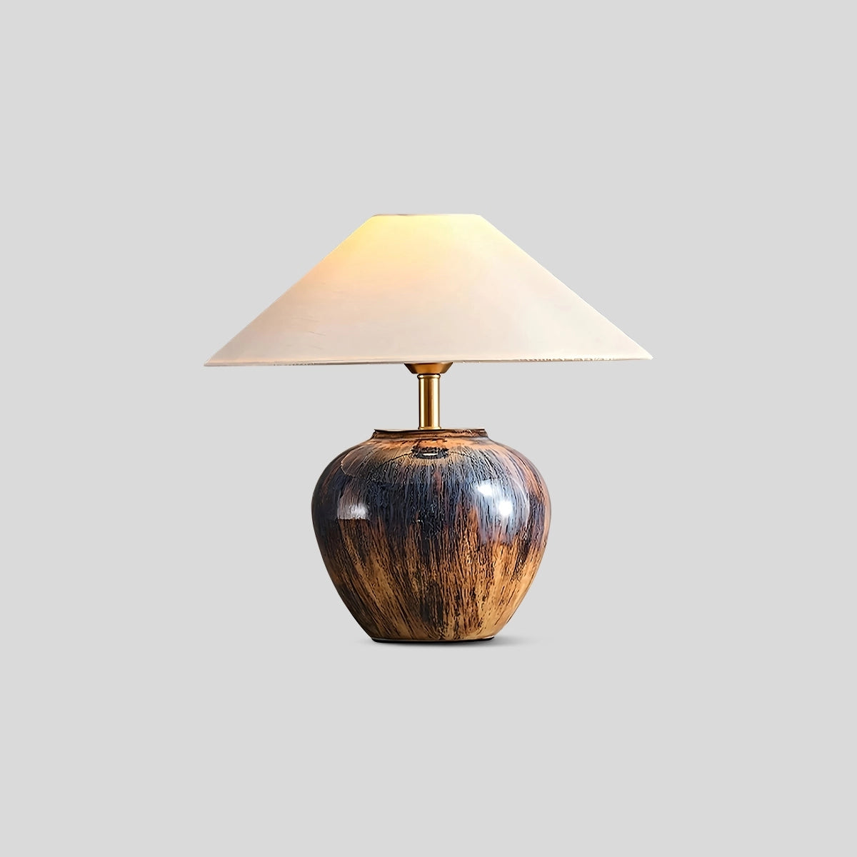 Antizer Glazed Ceramic Table Lamp Kiln Discoloration