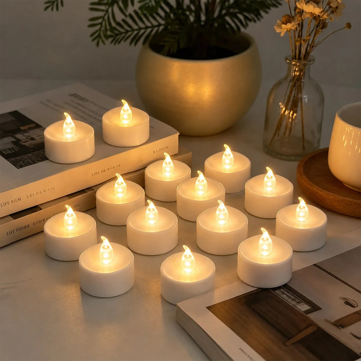 Antizer LED Flameless Candle Tealights 100 Pack × 18