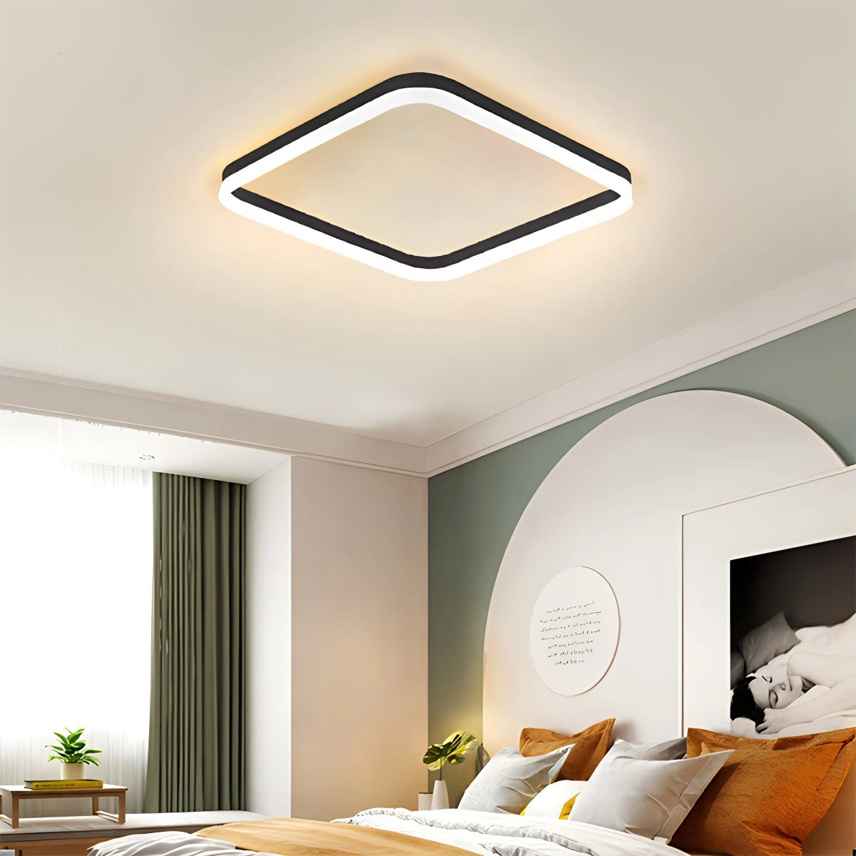 Antizer Modern Minimalism LED Square Ceiling Light Black