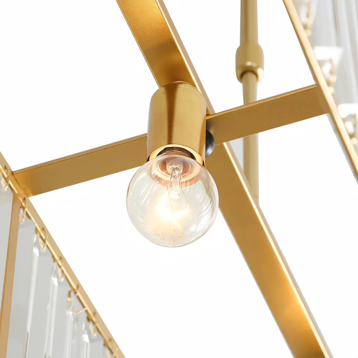 Antizer Modern Luxury Glass Linear Chandelier