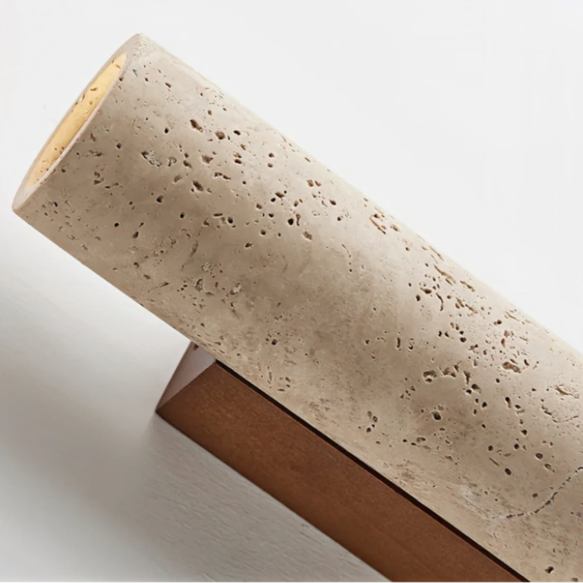 Antizer Minimalist Yellow Travertine Cylindrical Wall Lamp