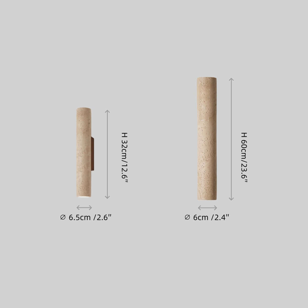 Antizer Minimalist Yellow Travertine Cylindrical Wall Lamp