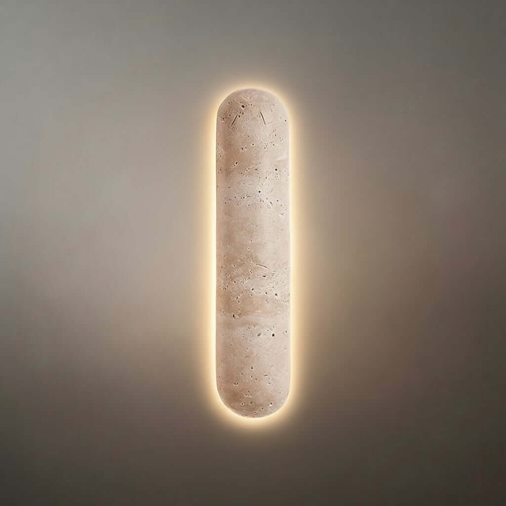 Antizer Minimalist Travertine Pillar Wall Lamp