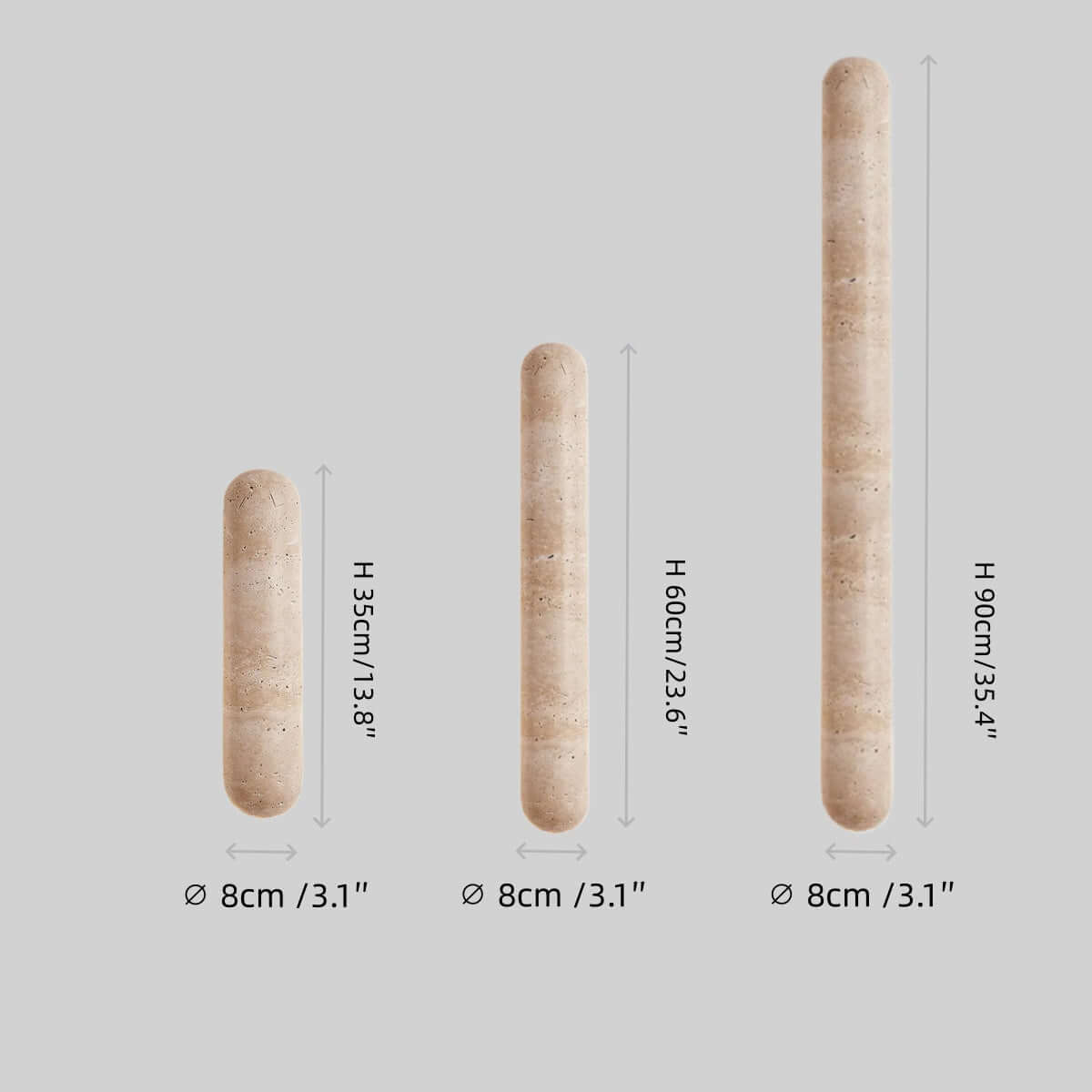 Antizer Minimalist Travertine Pillar Wall Lamp