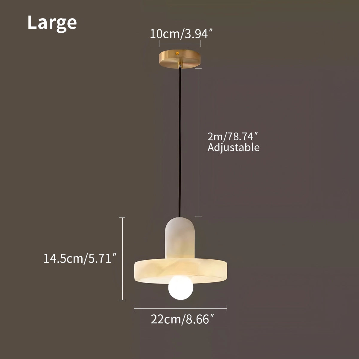 Antizer Natural Spanish Alabaster Pendant Light for Bedroom