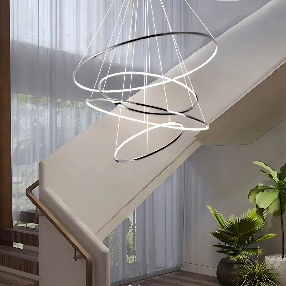 Antizer Large Tiered Ring Foyer Chandelier