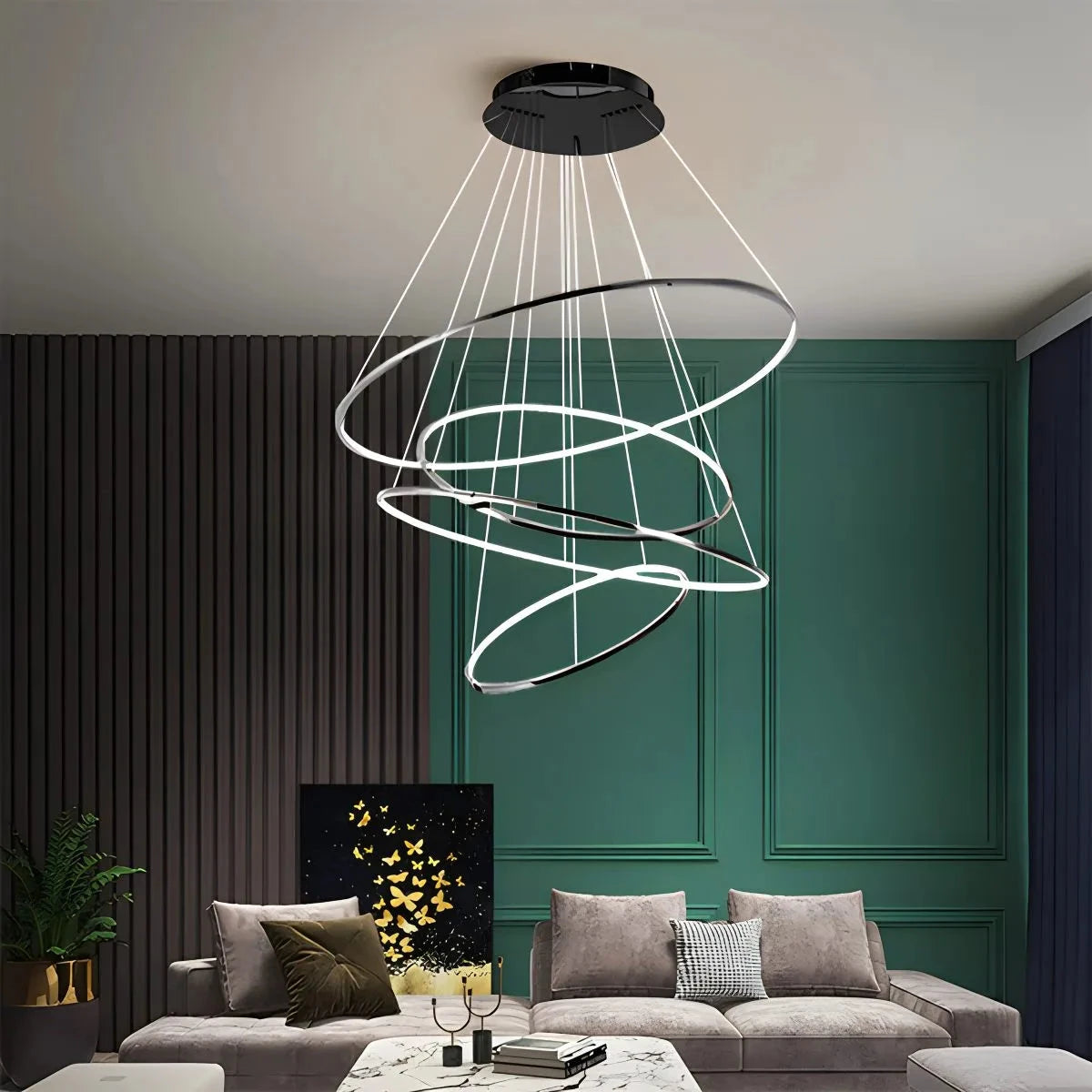 Antizer Large Tiered Ring Foyer Chandelier