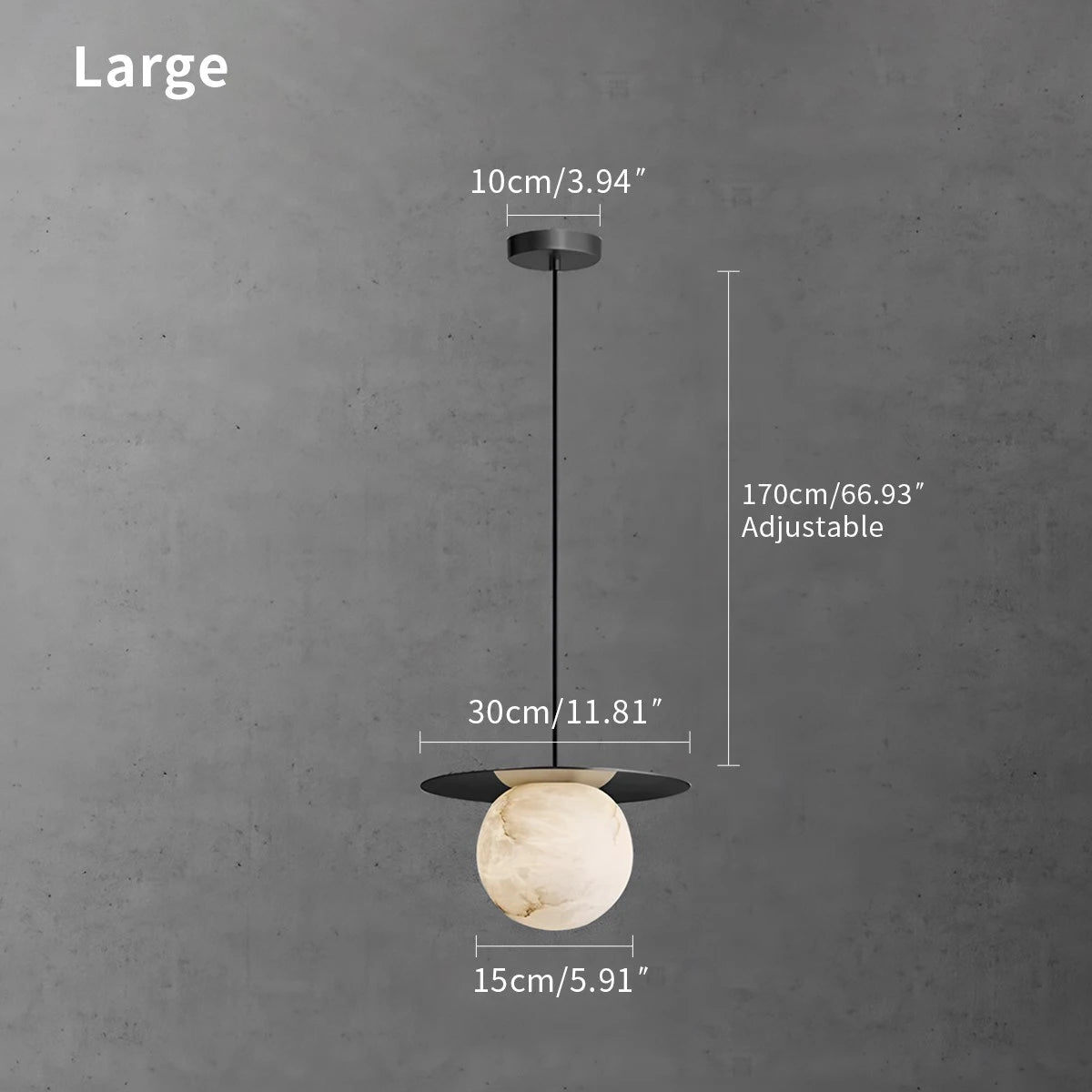 Antizer Luxury Spherical Natural Spanish Alabaster Pendant Light
