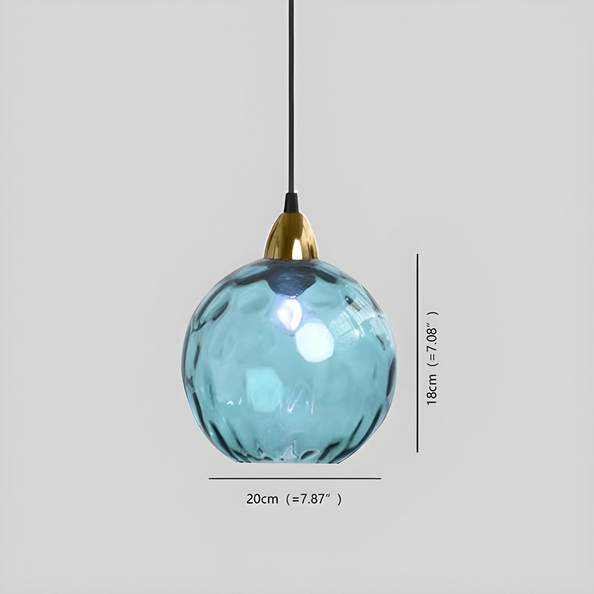 glass globe pendant light size