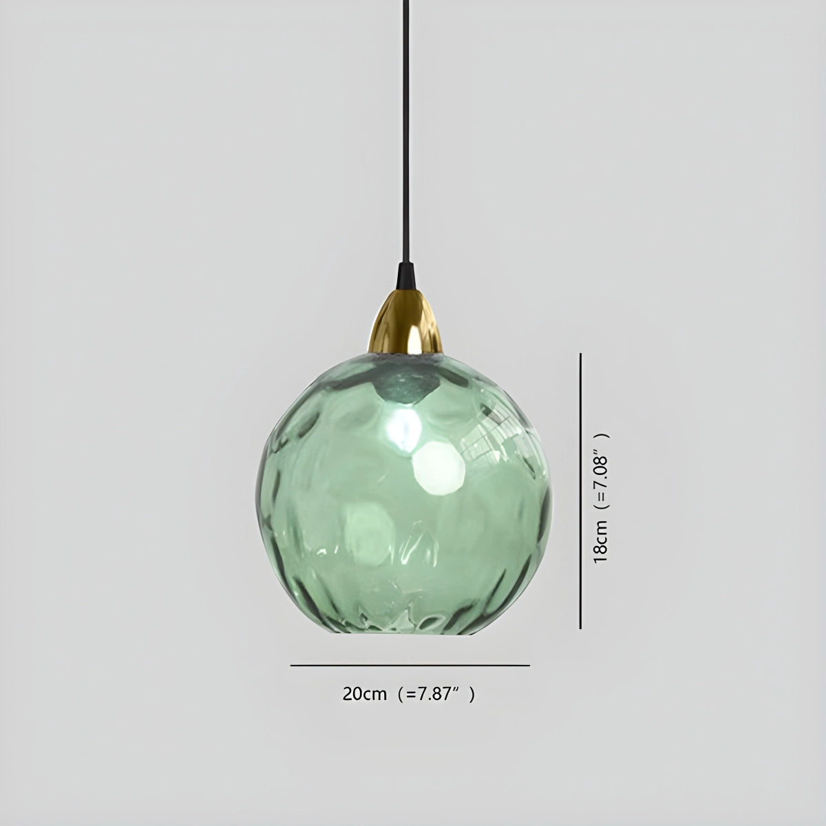 glass ball pendant light size