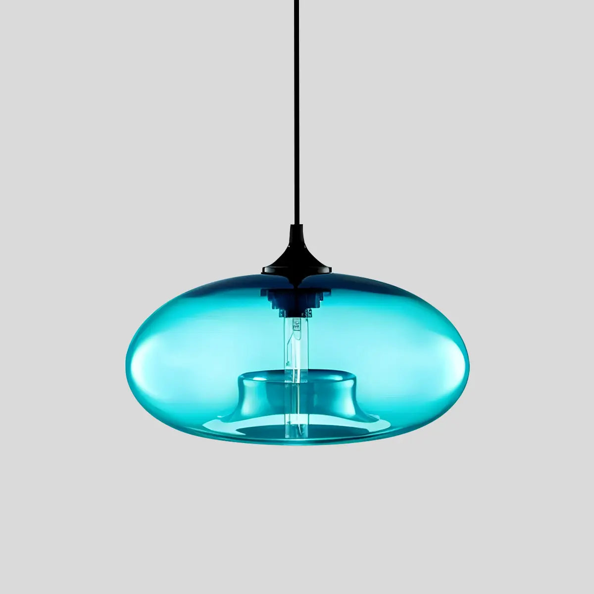Antizer Colorful Glass Pendant Light for Dining Area Light Blue D28cm / 11.02″