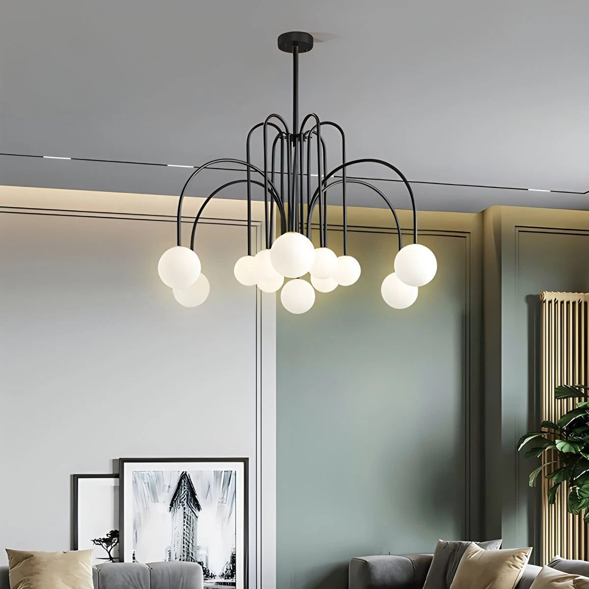 glass globe chandelier