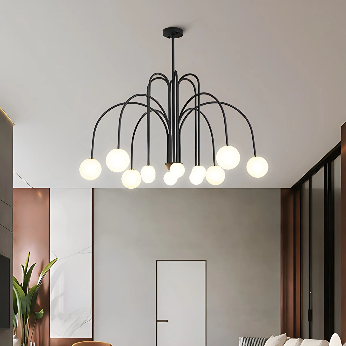 glass globe chandelier
