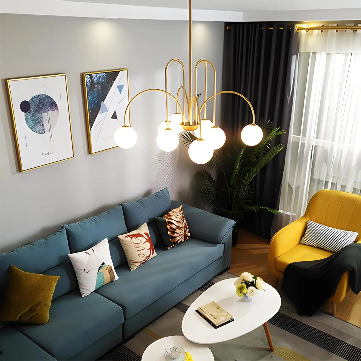 glass chandelier for living room