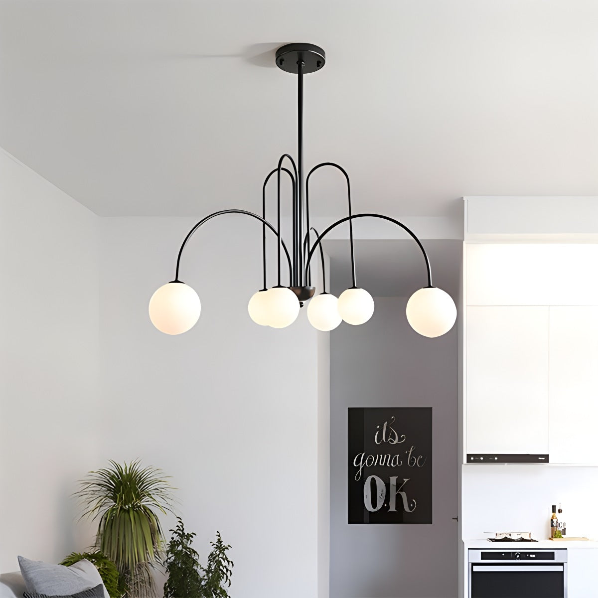 modern glass chandelier