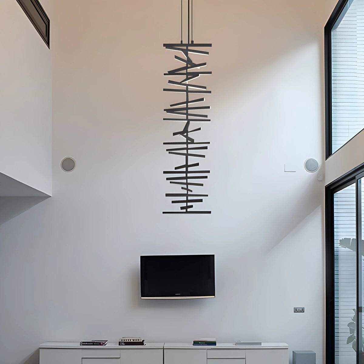 Antizer Linear Fish Bone Modeling Chandelier Vertical Stepless Dimming