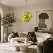 Antizer Murano Green Pleated Glass Flower Chandelier
