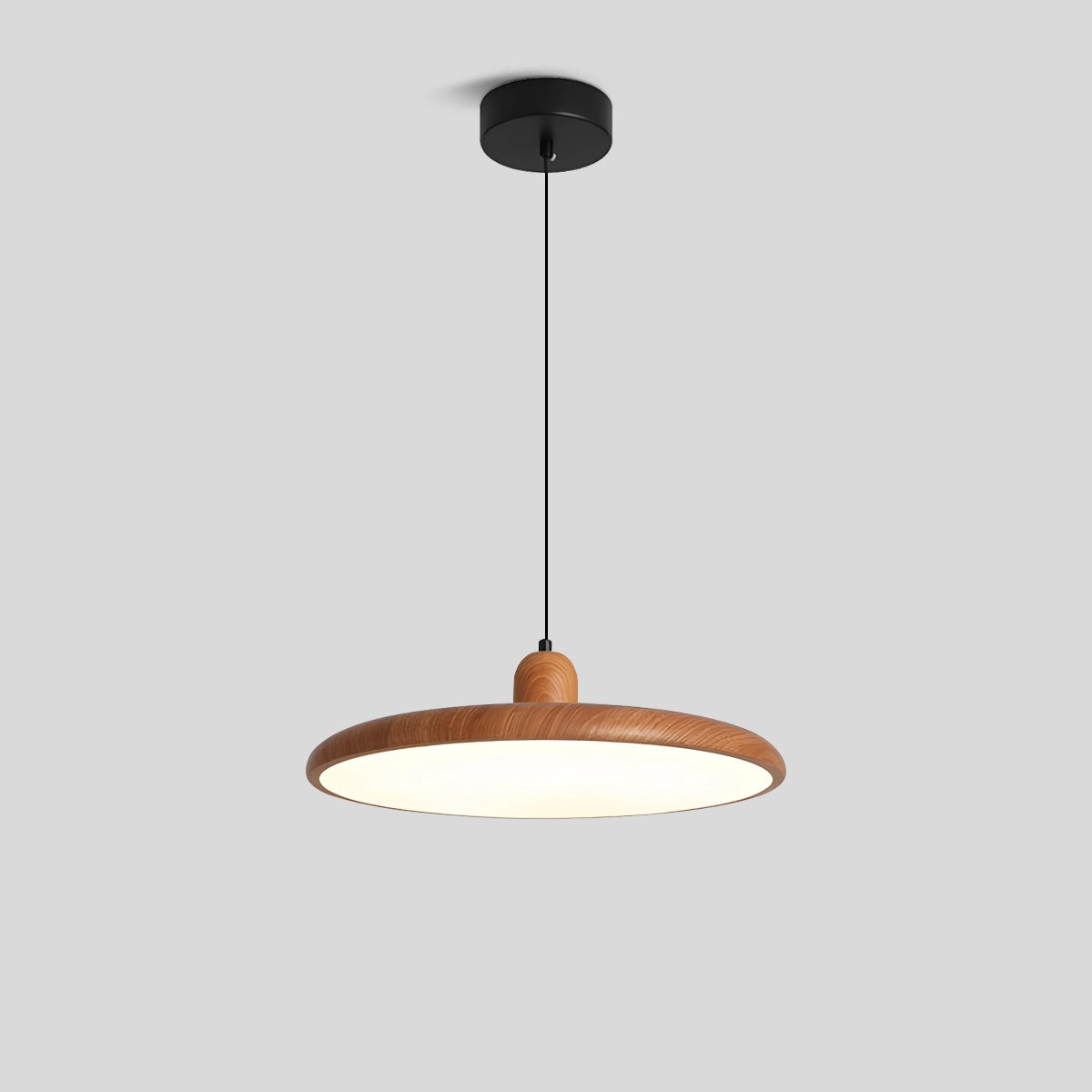 Antizer Retro Walnut Color Round UFO Pendant Light Log Color Tricolor Dimming