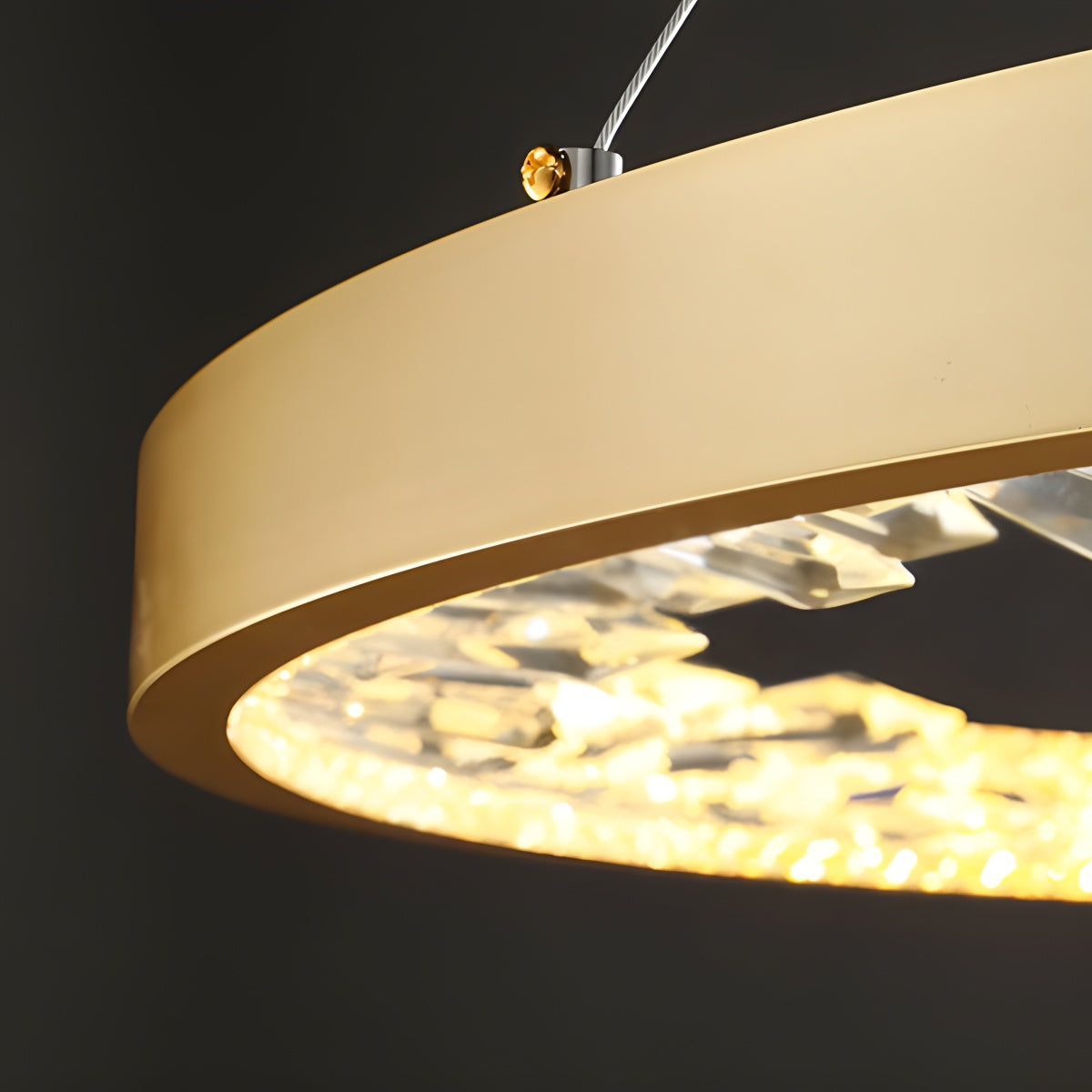 Antizer Luxury Circle Crystal Chandelier for Living Room