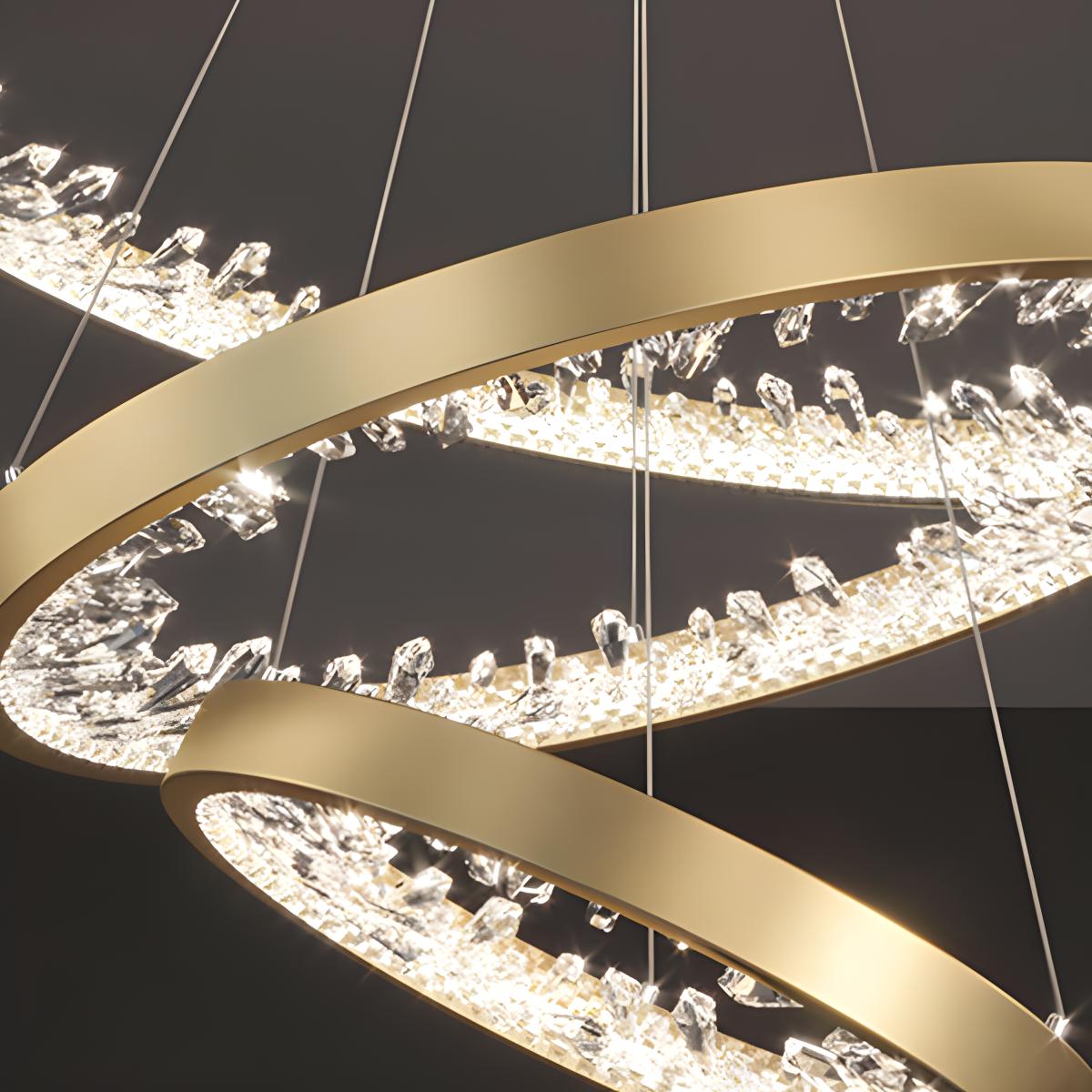 Antizer Luxury Circle Crystal Chandelier for Living Room