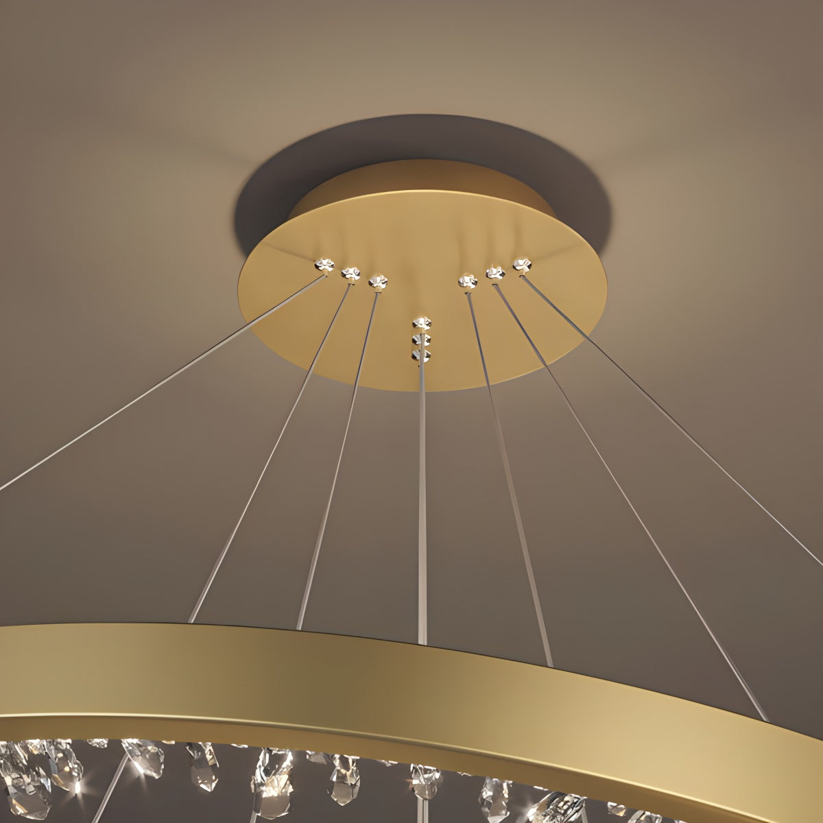 Antizer Luxury Circle Crystal Chandelier for Living Room