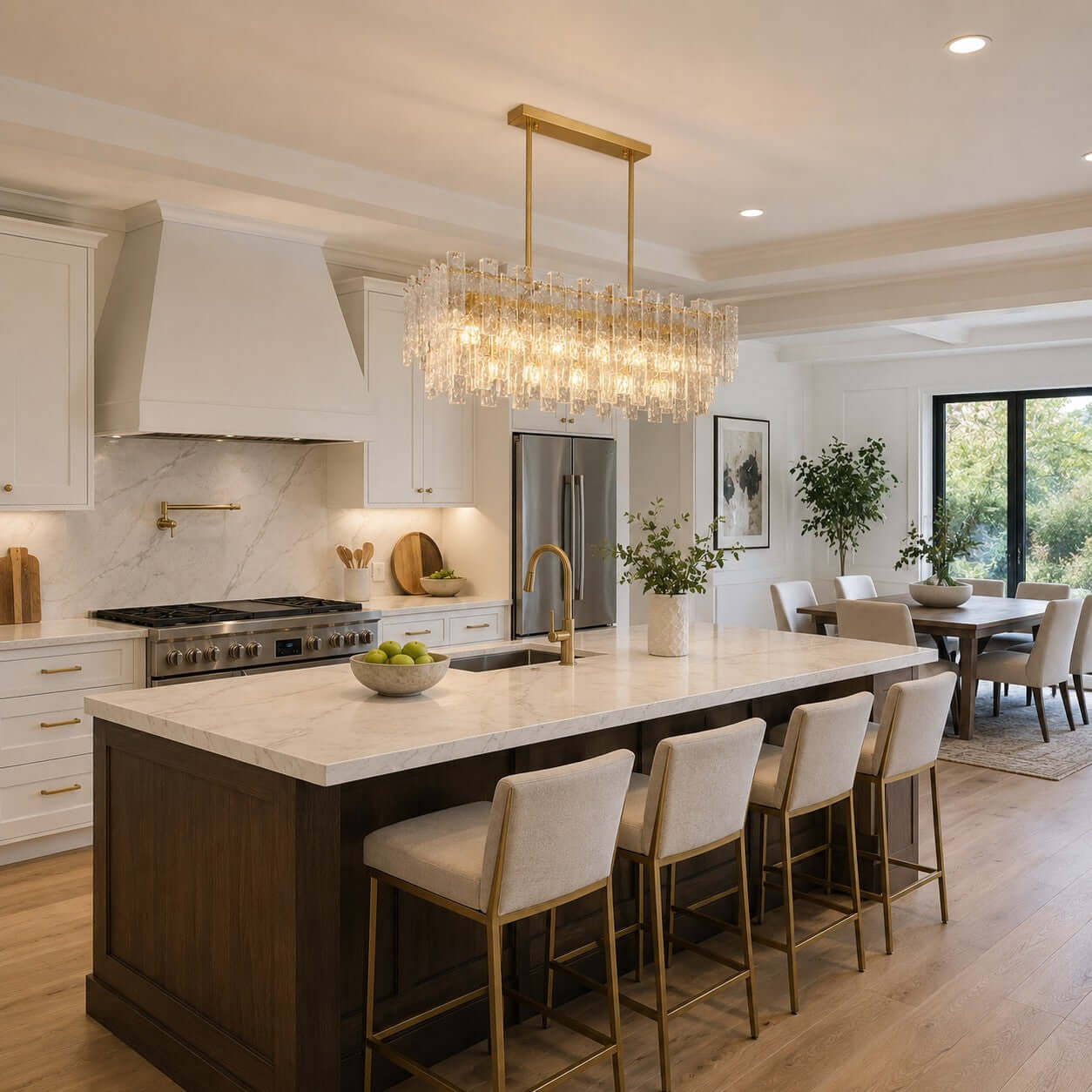 Antizer Modern Layered Textured Glass Chandelier