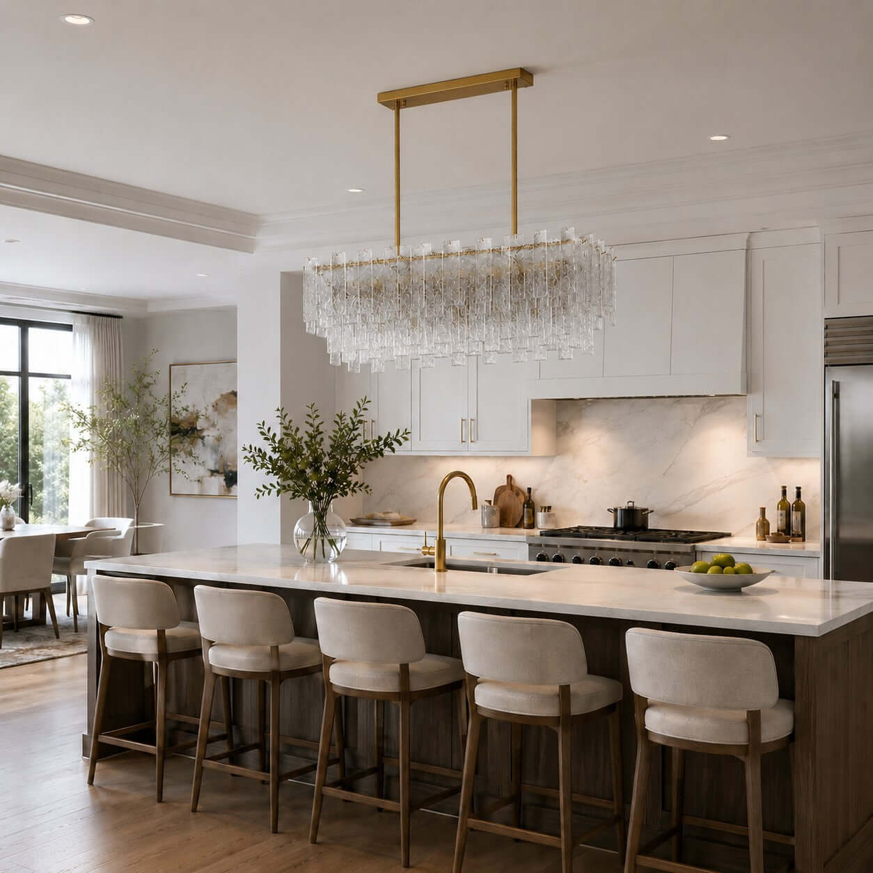 Antizer Modern Layered Textured Glass Chandelier