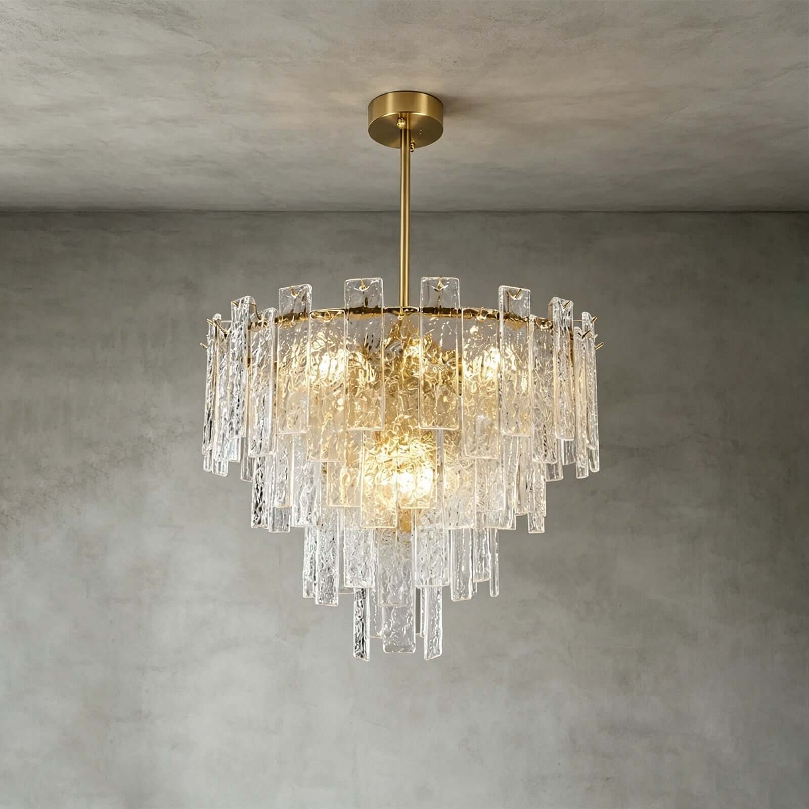 Antizer Modern Layered Textured Glass Chandelier