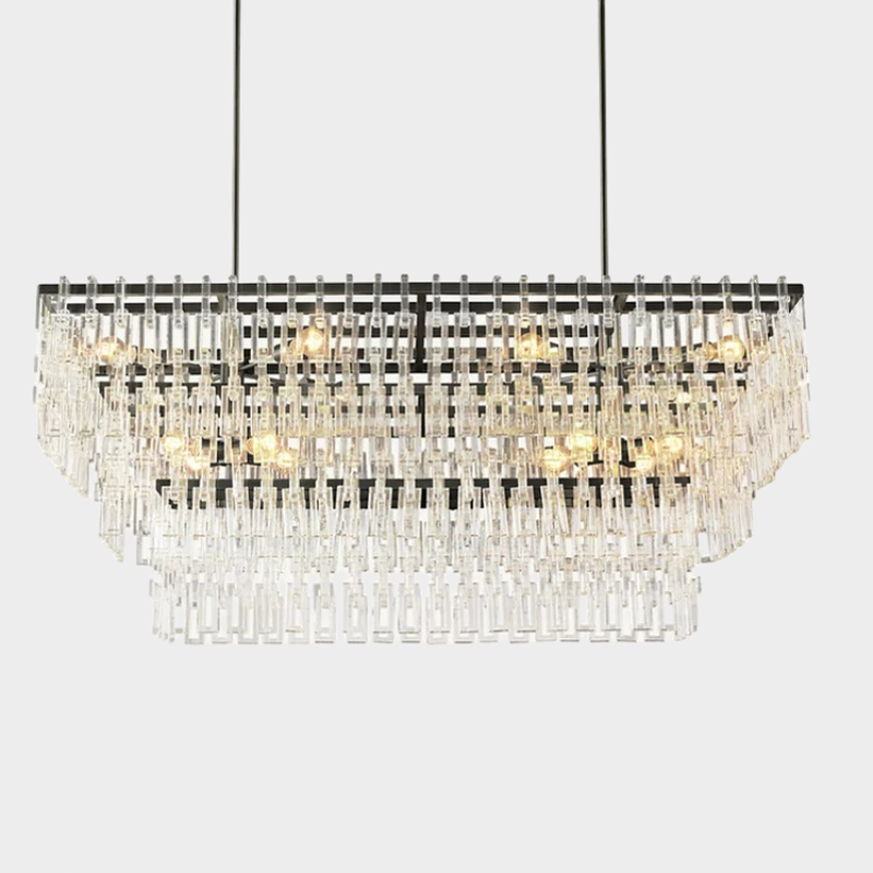 Antizer Marigan Tier K9 Crystal  Rectangle Chandelier