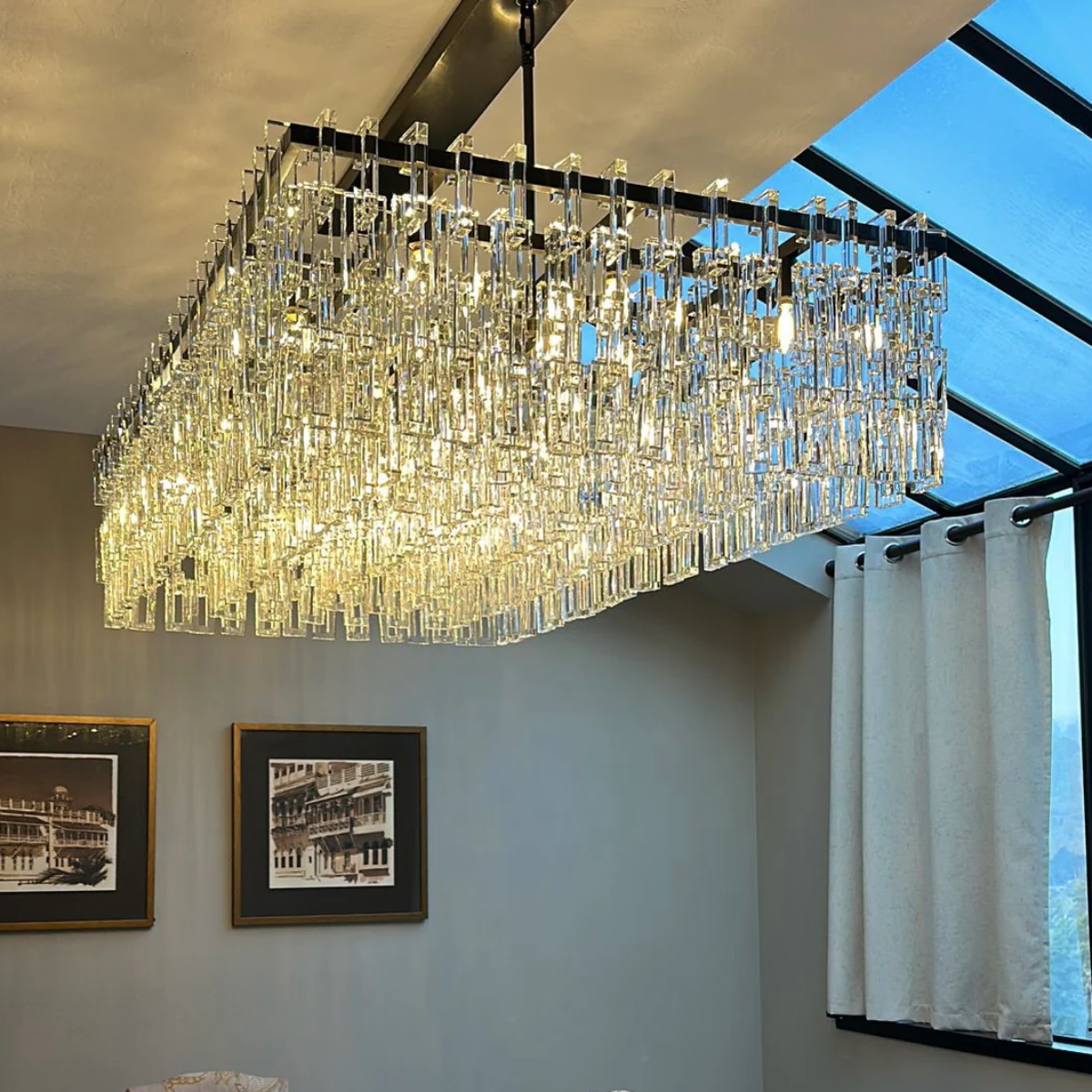 Antizer Marigan Tier K9 Crystal  Rectangle Chandelier