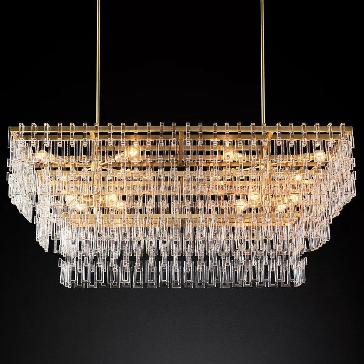 Antizer Marigan Tier K9 Crystal  Rectangle Chandelier