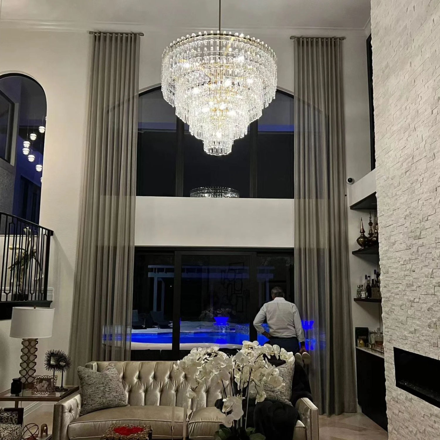 Antizer Marigan Tier K9 Crystal Round Chandelier