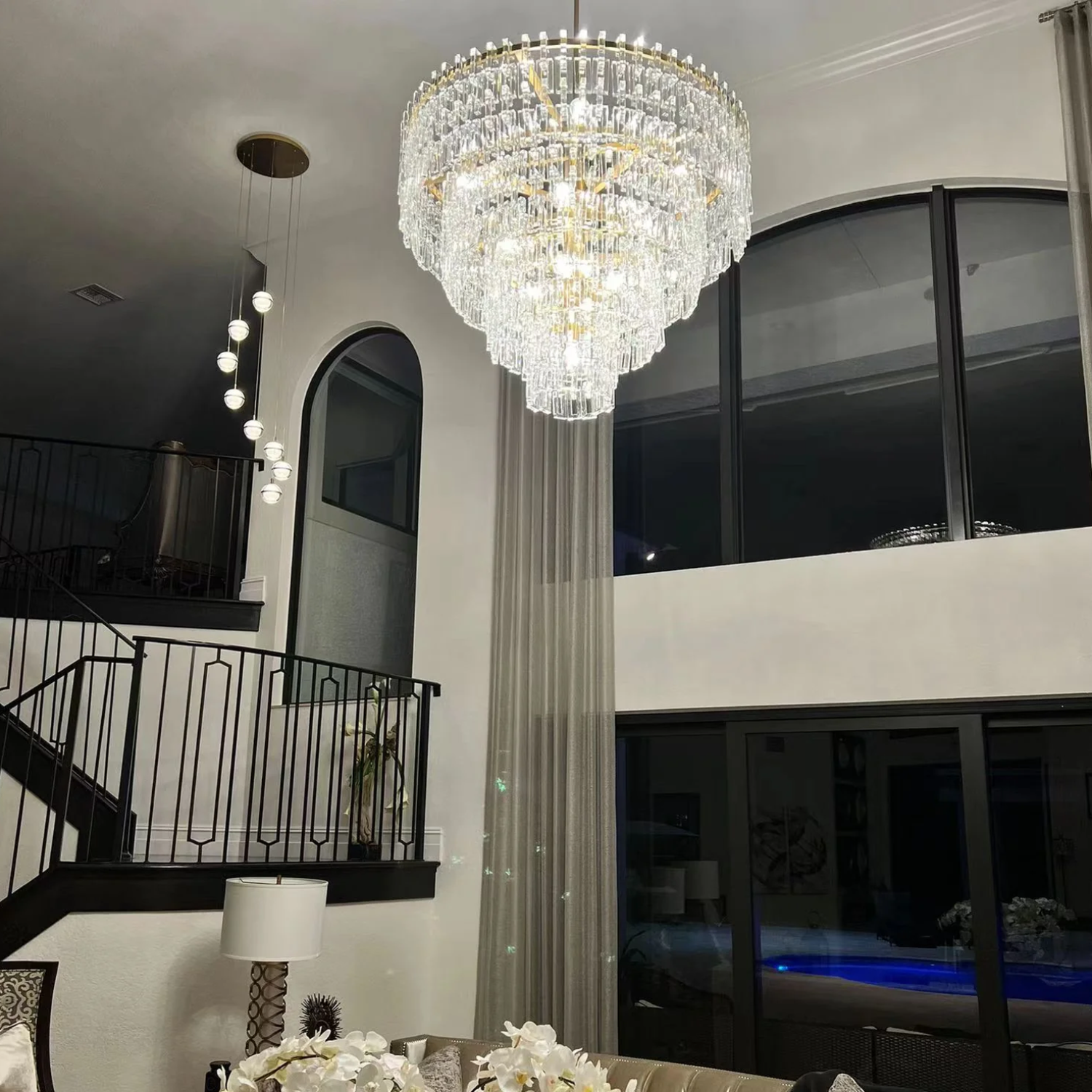 Antizer Marigan Tier K9 Crystal Round Chandelier