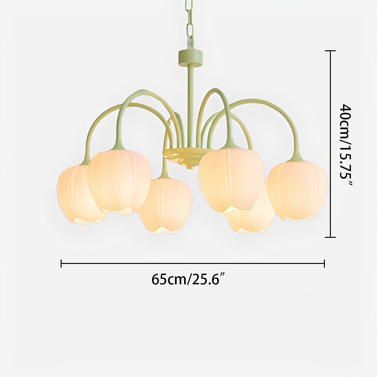 tulip chandelier size