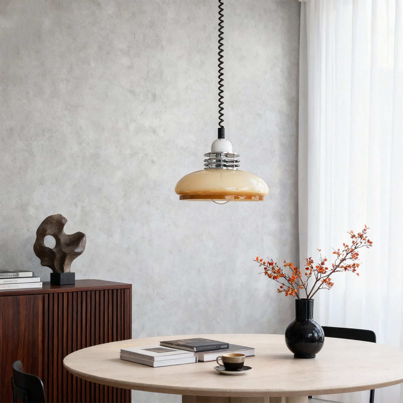 Antizer Nordic Bauhaus Retractable Glass Pendant Light