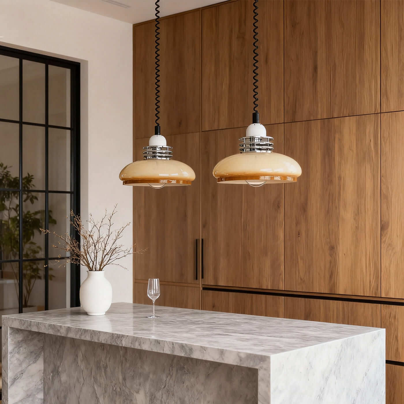 Antizer Nordic Bauhaus Retractable Glass Pendant Light