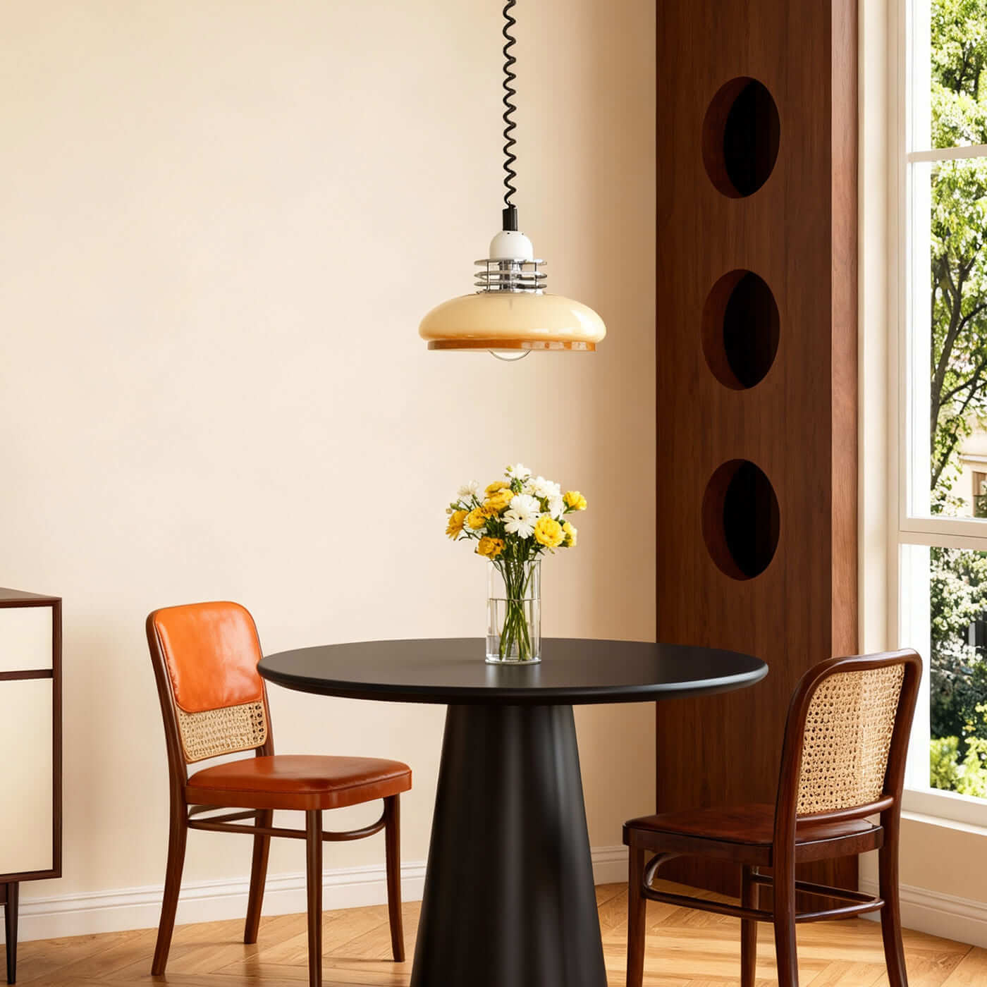 Antizer Nordic Bauhaus Retractable Glass Pendant Light