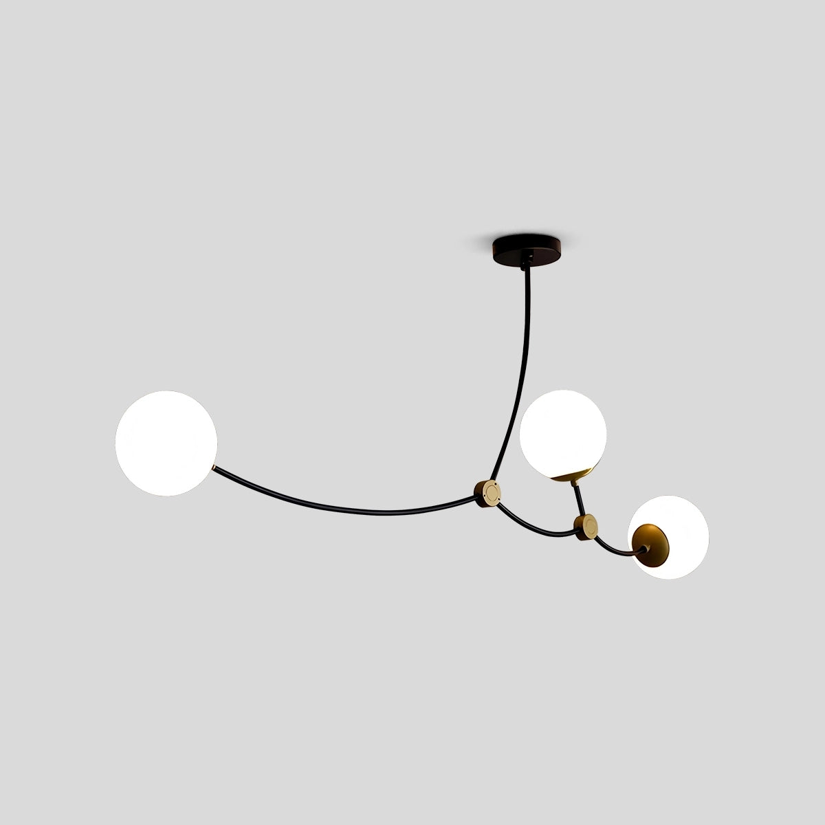 Antizer Minimalist Sputnik Globe Glass Chandelier Milky White 3 Heads