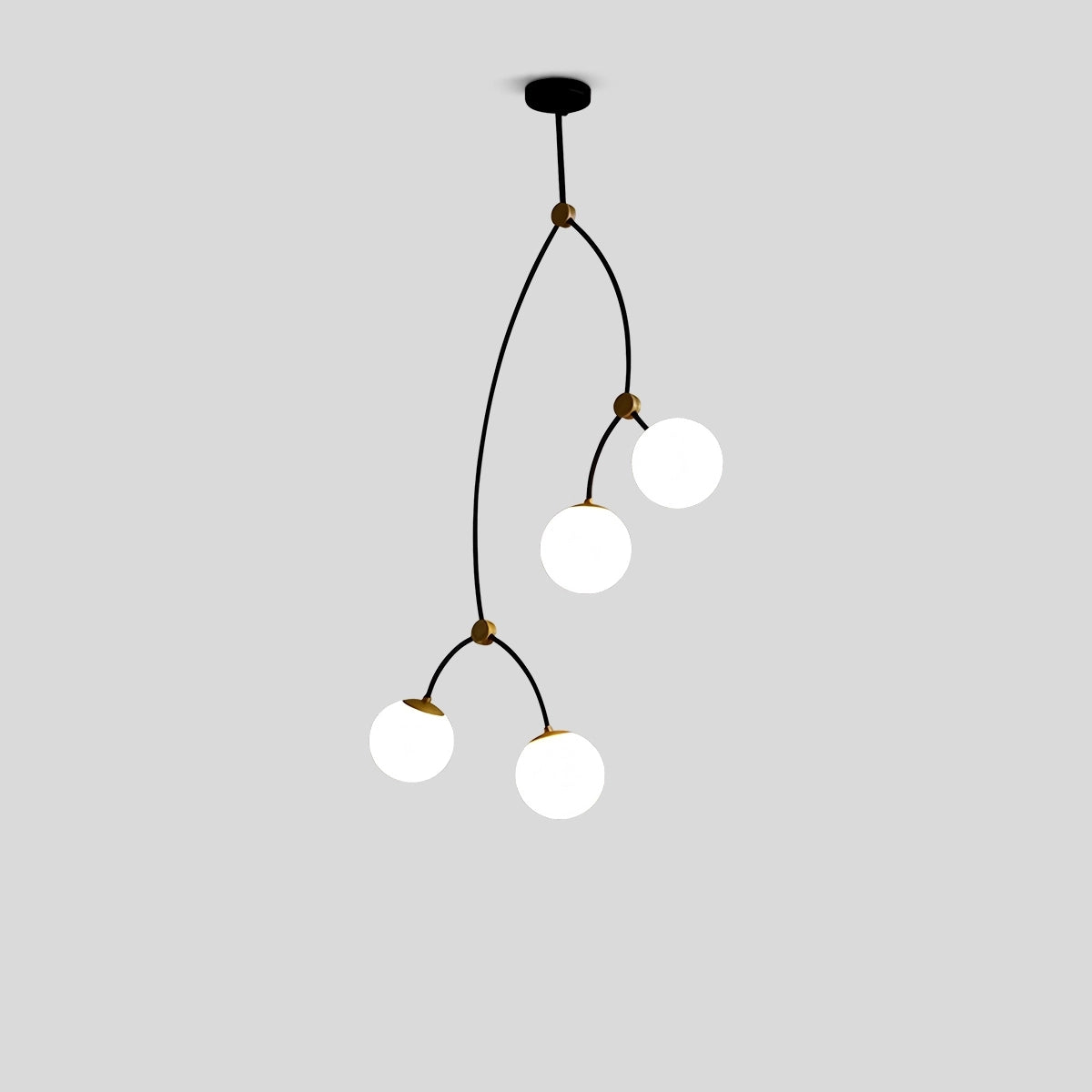 Antizer Minimalist Sputnik Globe Glass Chandelier Milky White 4 Heads