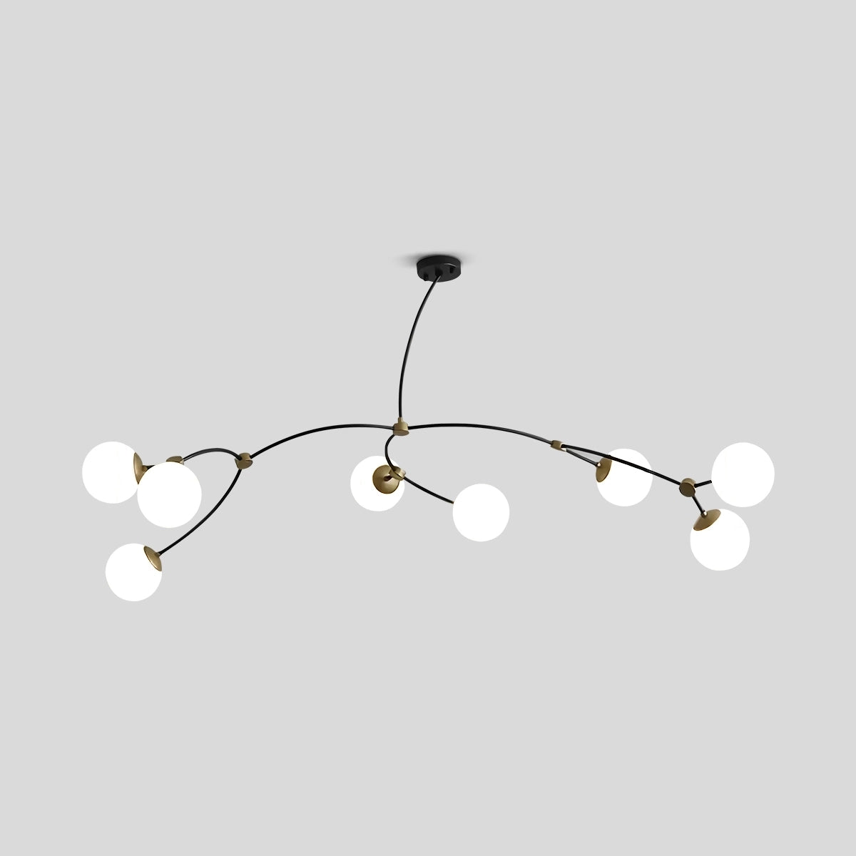 Antizer Minimalist Sputnik Globe Glass Chandelier Milky White 8 Heads