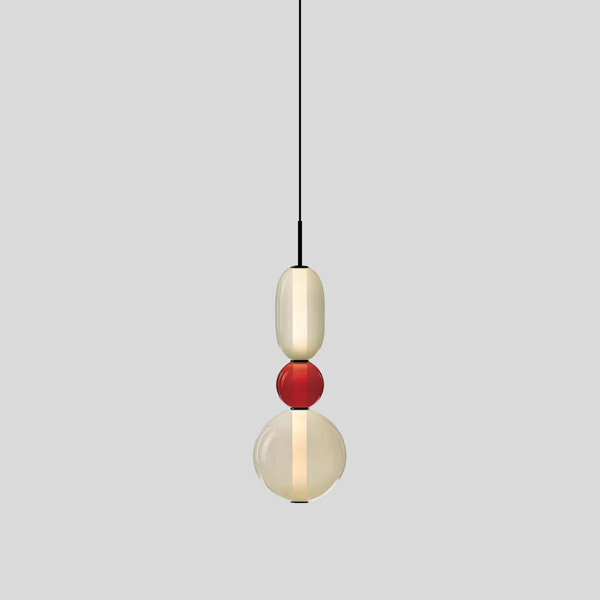 Antizer Candied Glass Pendant Light for Bedroom Model B Red Remote Control Dimmer