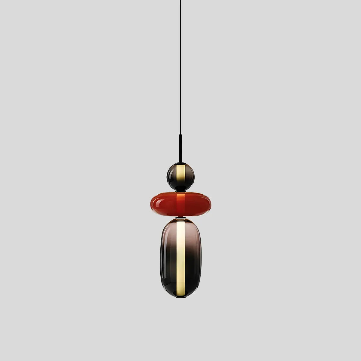 Antizer Candied Glass Pendant Light for Bedroom Model C Red Remote Control Dimmer