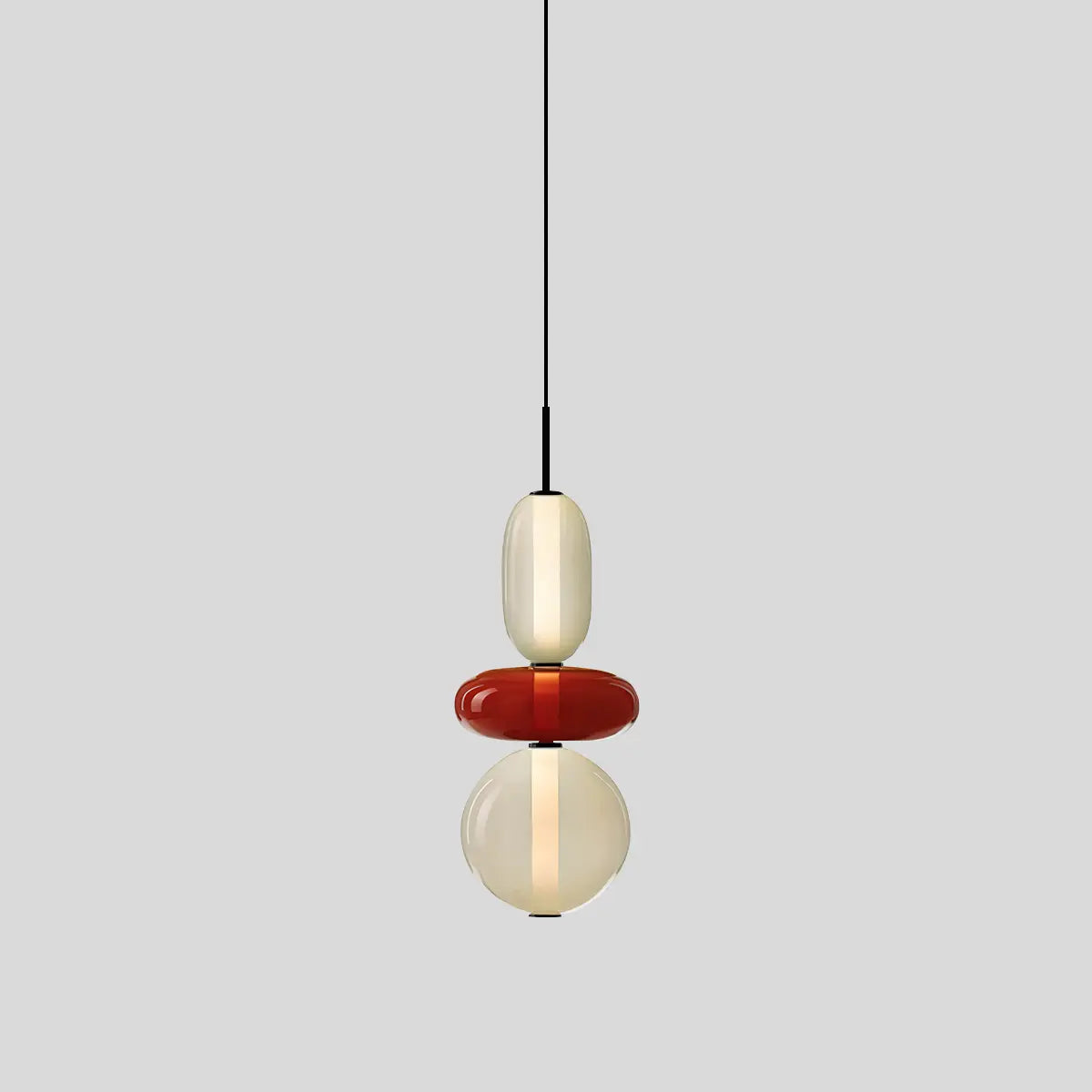 Antizer Candied Glass Pendant Light for Bedroom Model D Red Remote Control Dimmer