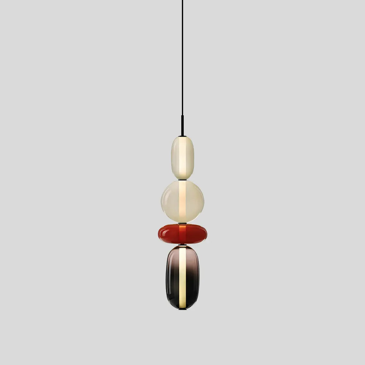 Antizer Candied Glass Pendant Light for Bedroom Model H Red Remote Control Dimmer