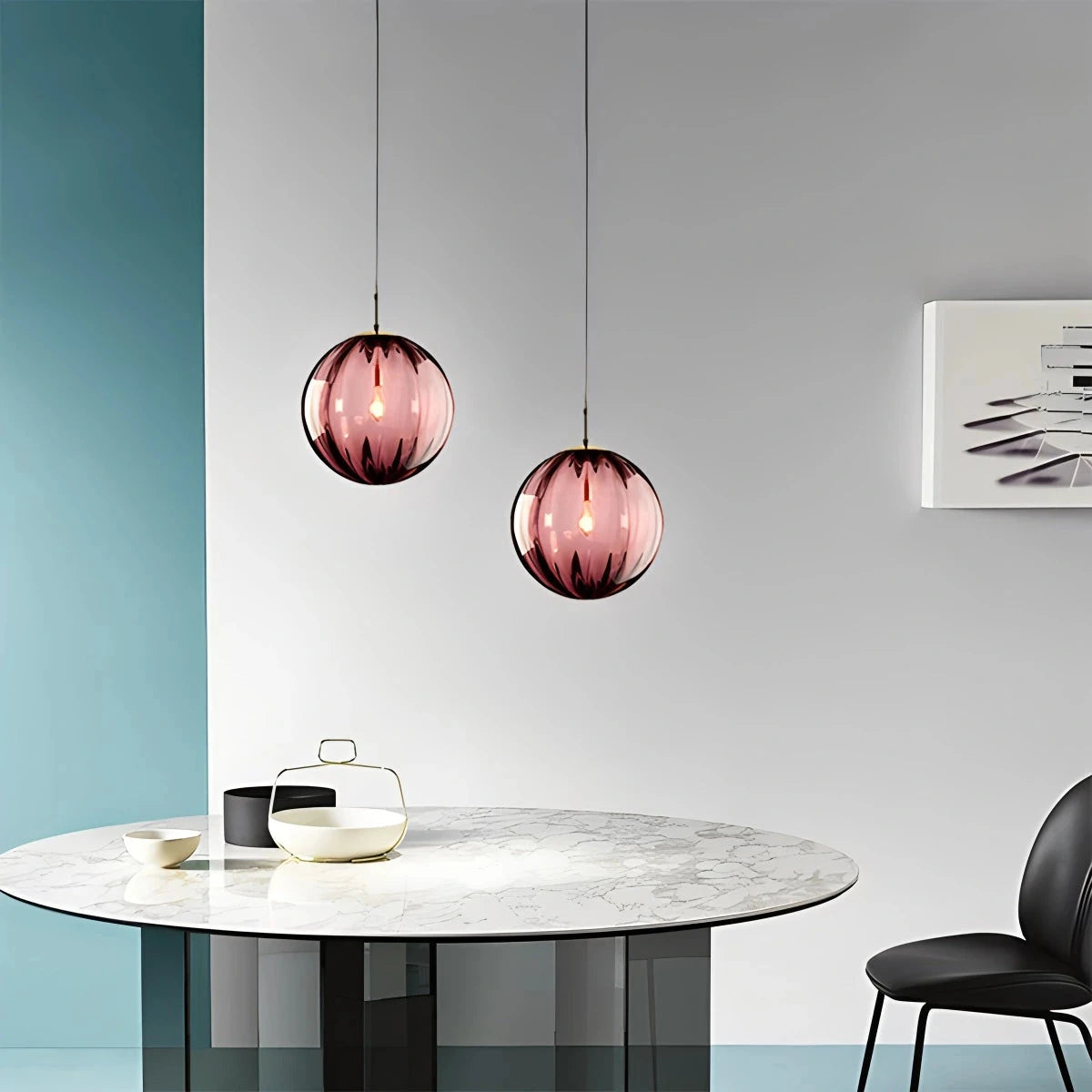 round glass pendant light