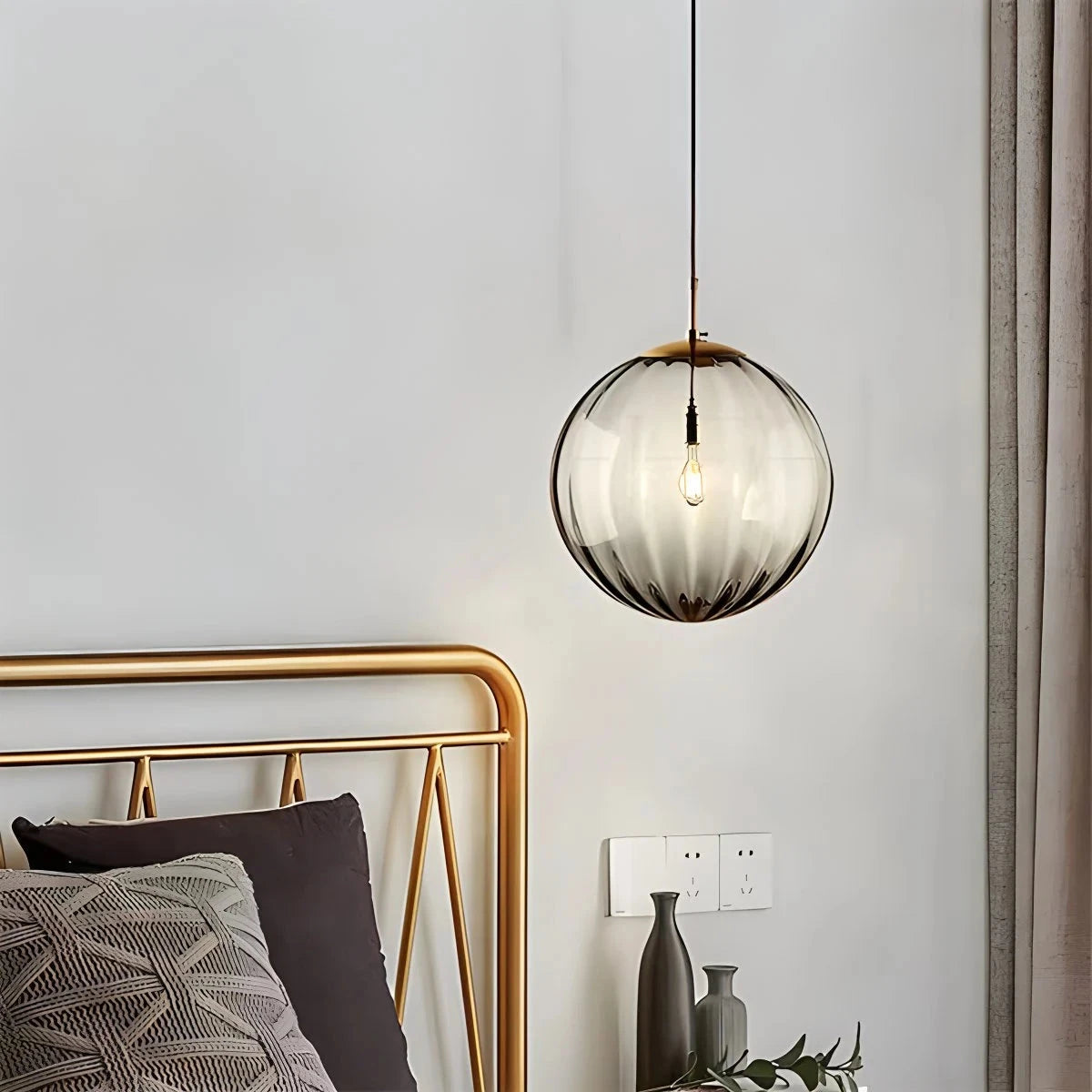 round glass pendant light