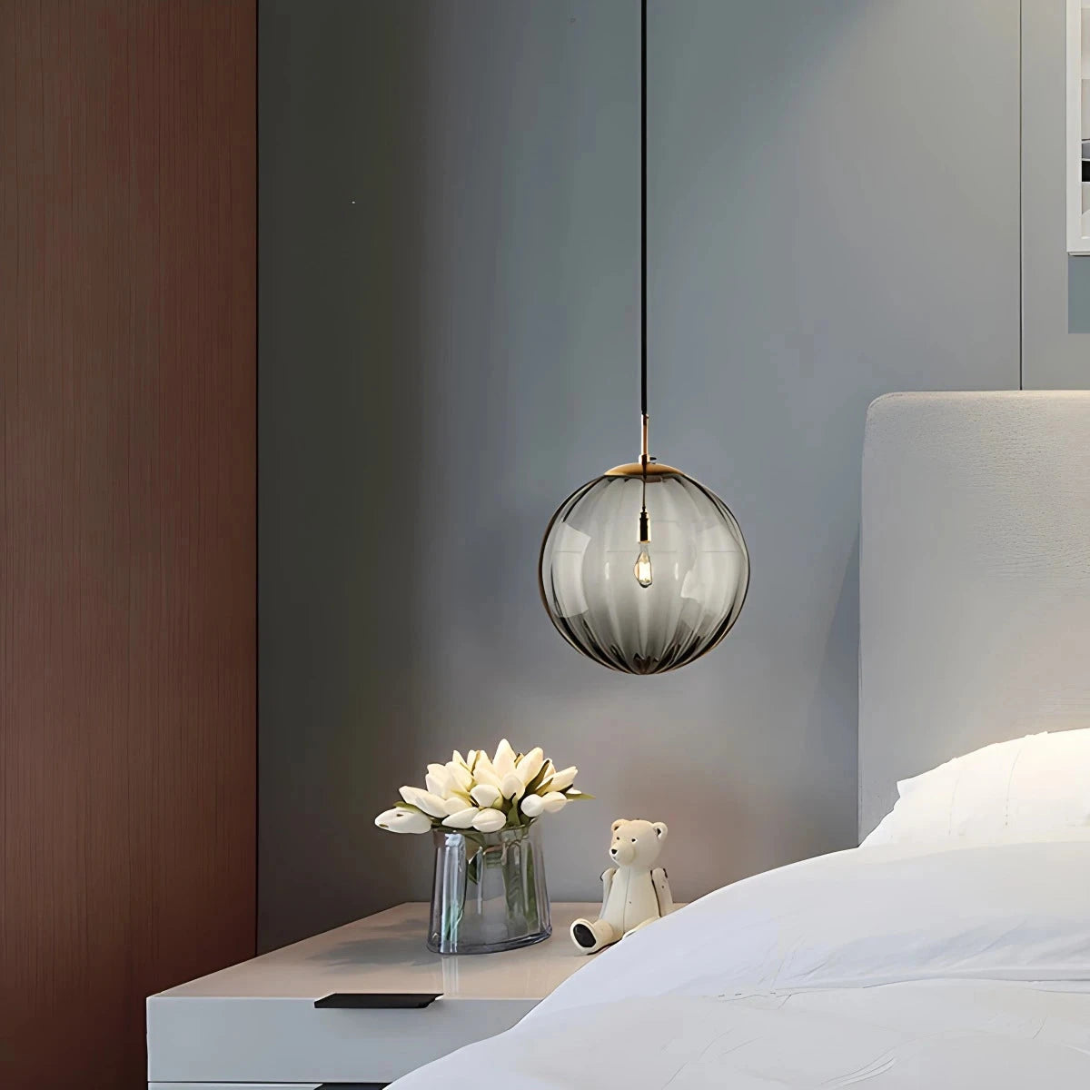 round glass pendant light