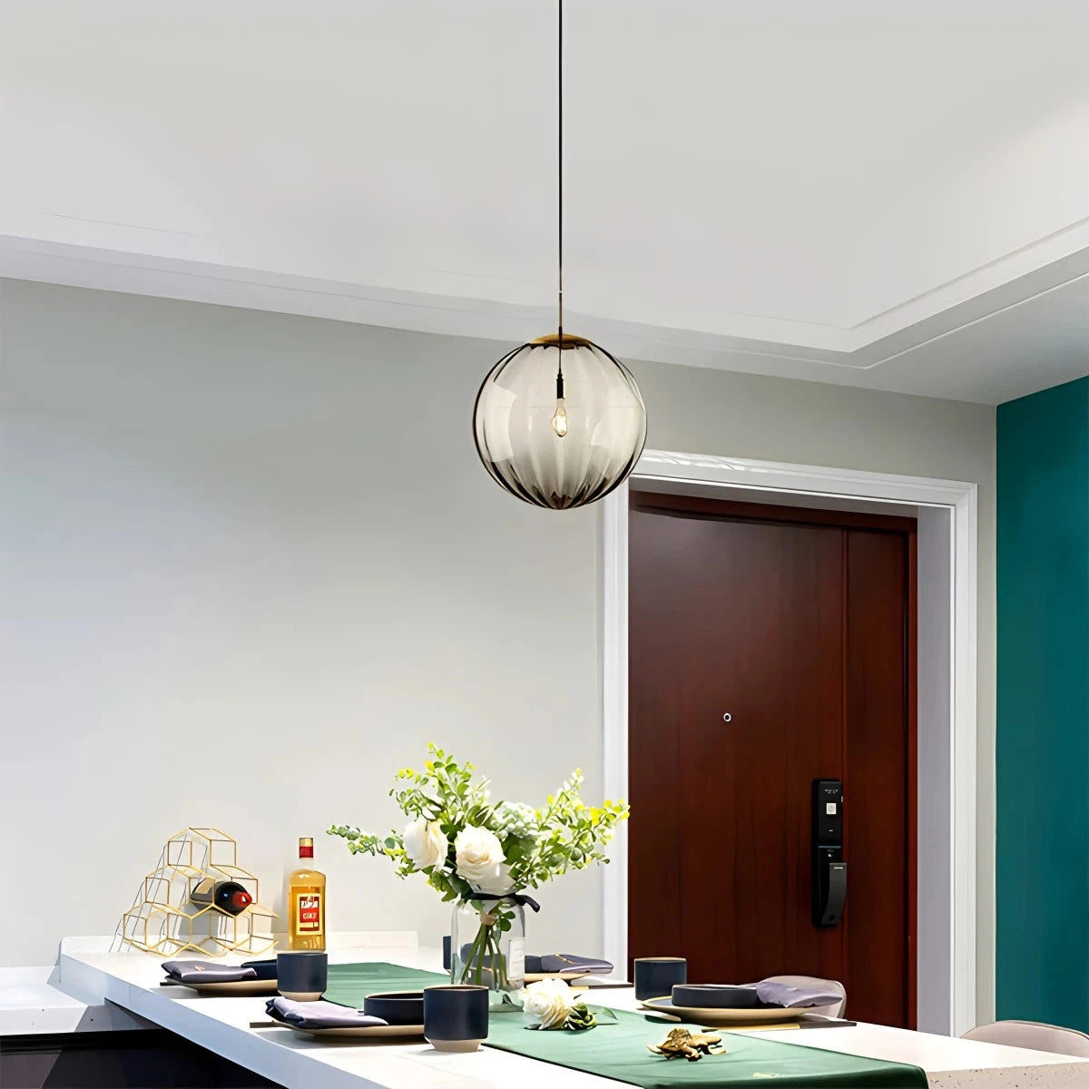round glass pendant light